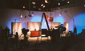 Rise Studio A wide shot of P&G teleconference set