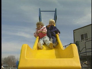 sliding board fun at Head Start playground